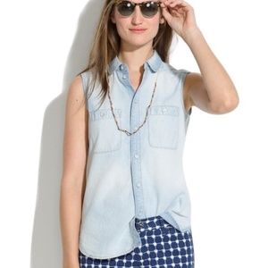 Madewell chambray sleeveless button down